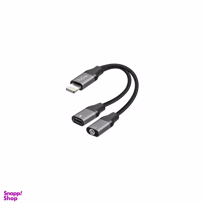 کابل و مبدل لایتنینگ به AUX/Type-C پرووان مدل PCA46