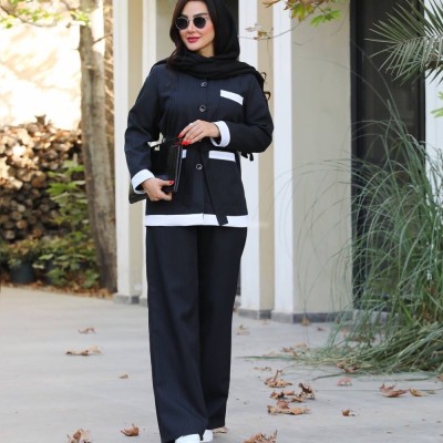 مانتو شلوار زنانه کرپ مدل ست دیپلمات