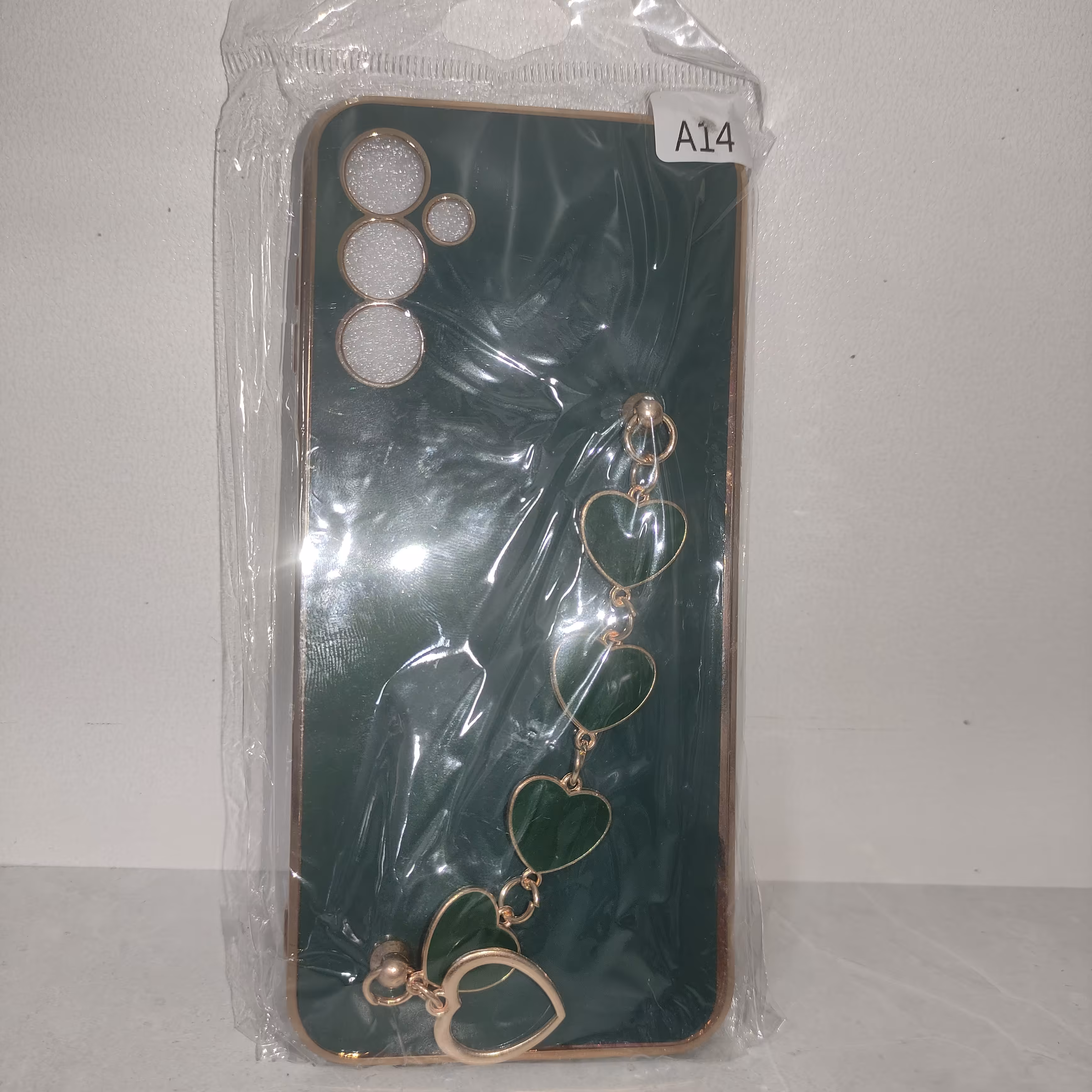 گارد کاور قاب گوشی  سامسونگa14 قاب فانتزی دخترانه دستبندی قلبی رنگ سبز