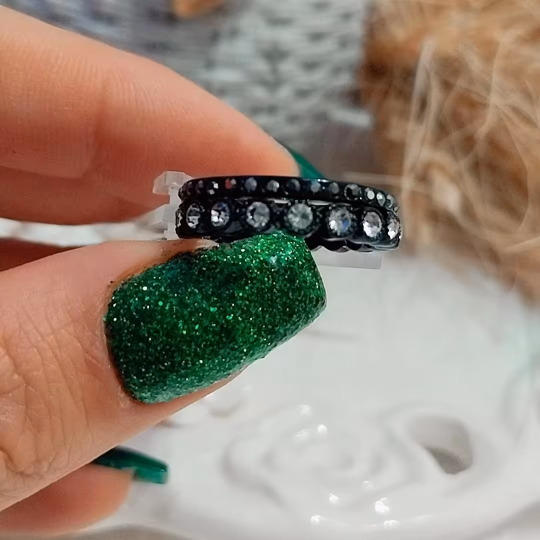 انگشتر مشکی رنگ ثابت مارک اکسسوری