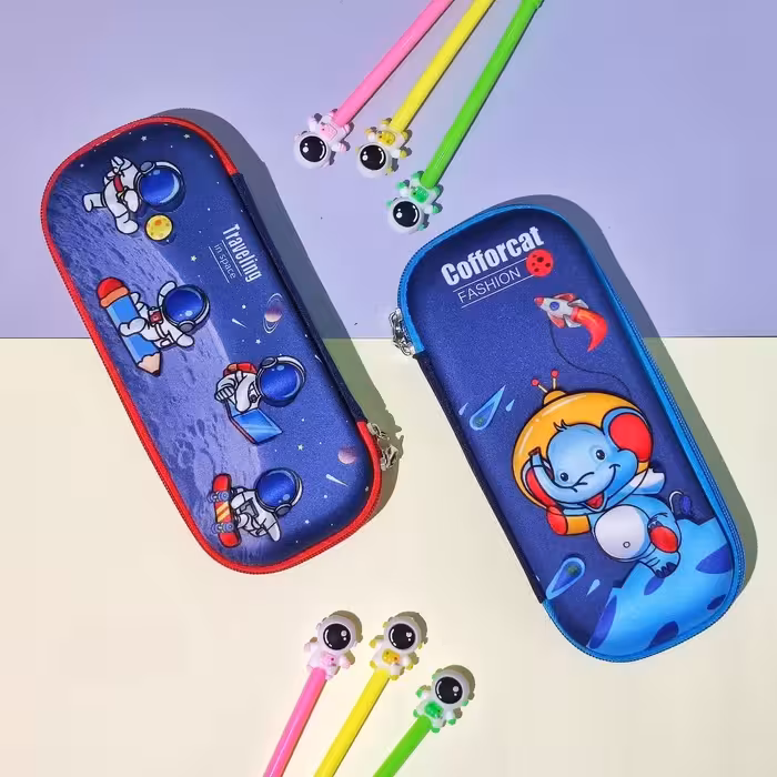 جامدادی وارداتی برجسته سه بعدی دخترانه و پسرانه زیپی