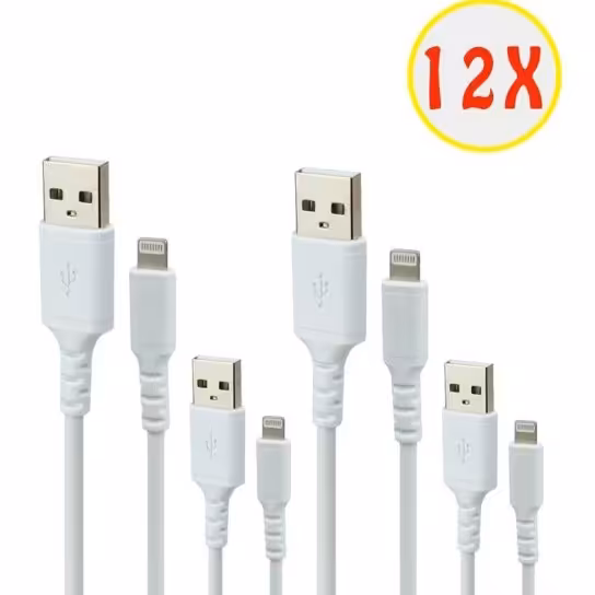 بسته 12 عددی کابل آیفون(lightning) 1.2 متری کی نت (Knet) PVC JACKET مدل K-CUL02012

