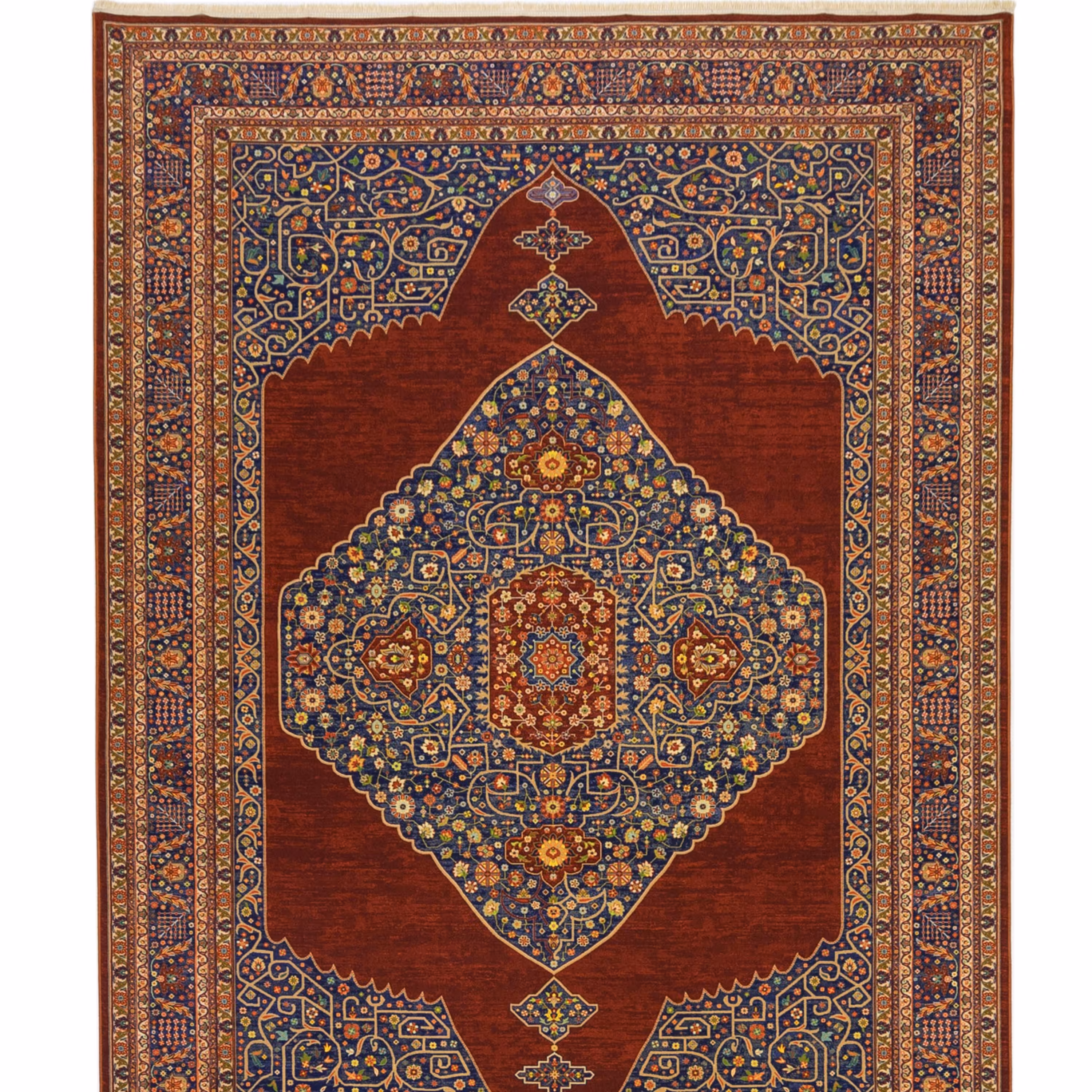 فرش ماشینی مرینوس طرح قاجار کد 600162 چهارمتری