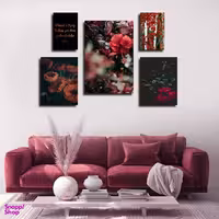 تابلو شاسی بکلیت طرح مدرن طبیعت و گل مدل SH-1632 مجموعه 5 عددی