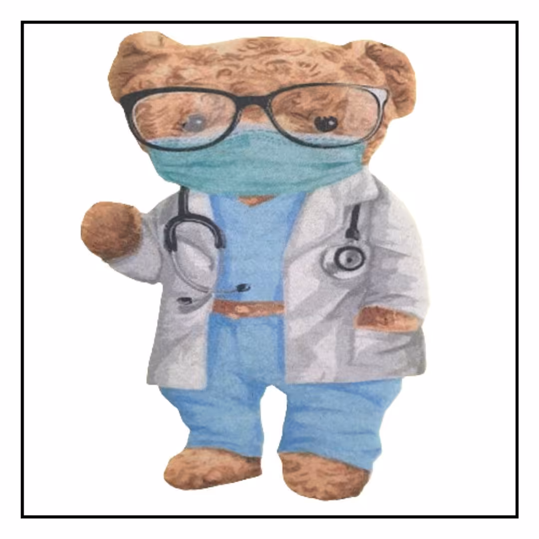 استیکر پارچه و لباس مدل حرارتی طرح خرس دکتر