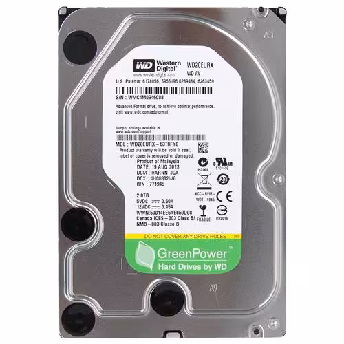هارد اینترنال وسترن دیجیتال سری سبز مدل WD20EURX ظرفیت 2 ترابایت