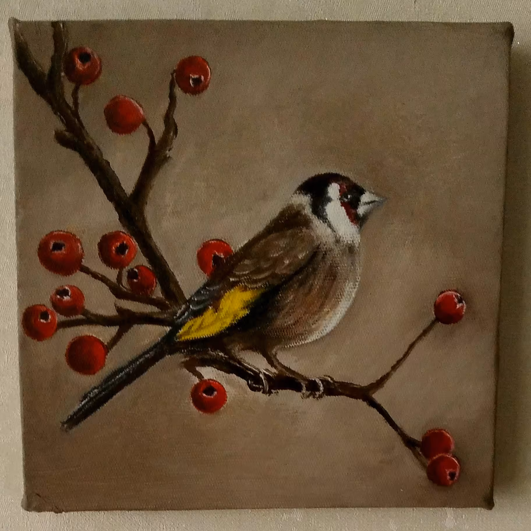 نقاشی رنگ روغن15در15 طرح پرنده