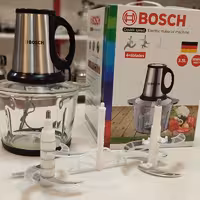 خردکن برقی  بوش کارتن سفید دو تیغه 6 و 4 تایی و همزن 3.5  لیتری (غذاساز  خرد کن کوکینگ سیلورکرست3