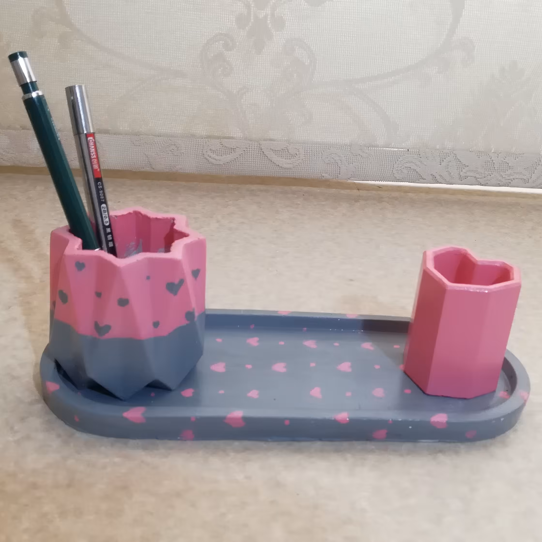 دکوری سنگی. ست سه تکه.دکوری رومیزی و میز آرایش. دکوراسیون اتاق دخترانه