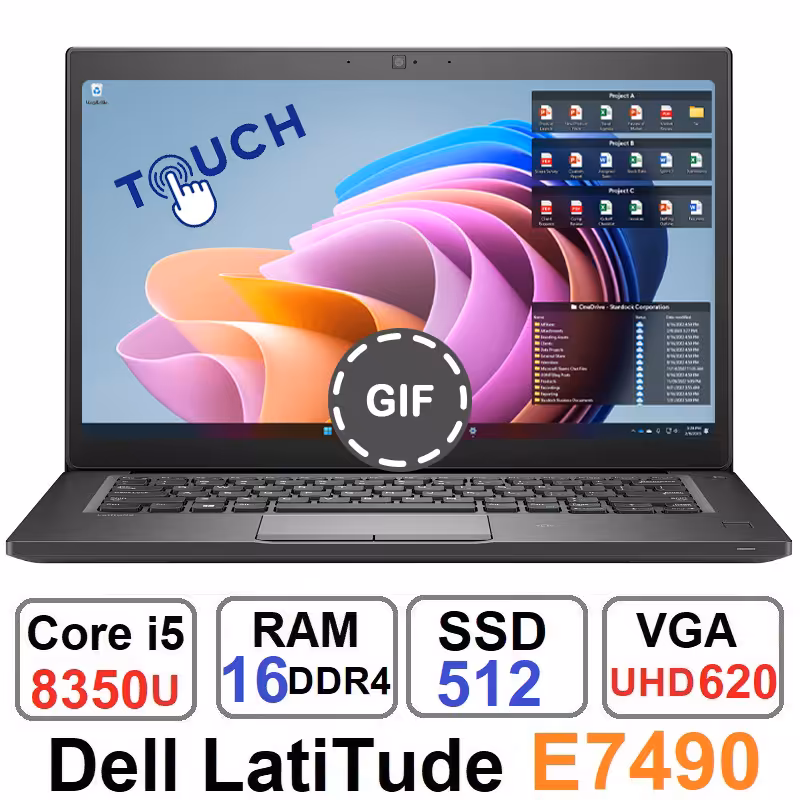 لپ تاپ دل Dell Latitude E7490 Core i5 8350u رم16و512