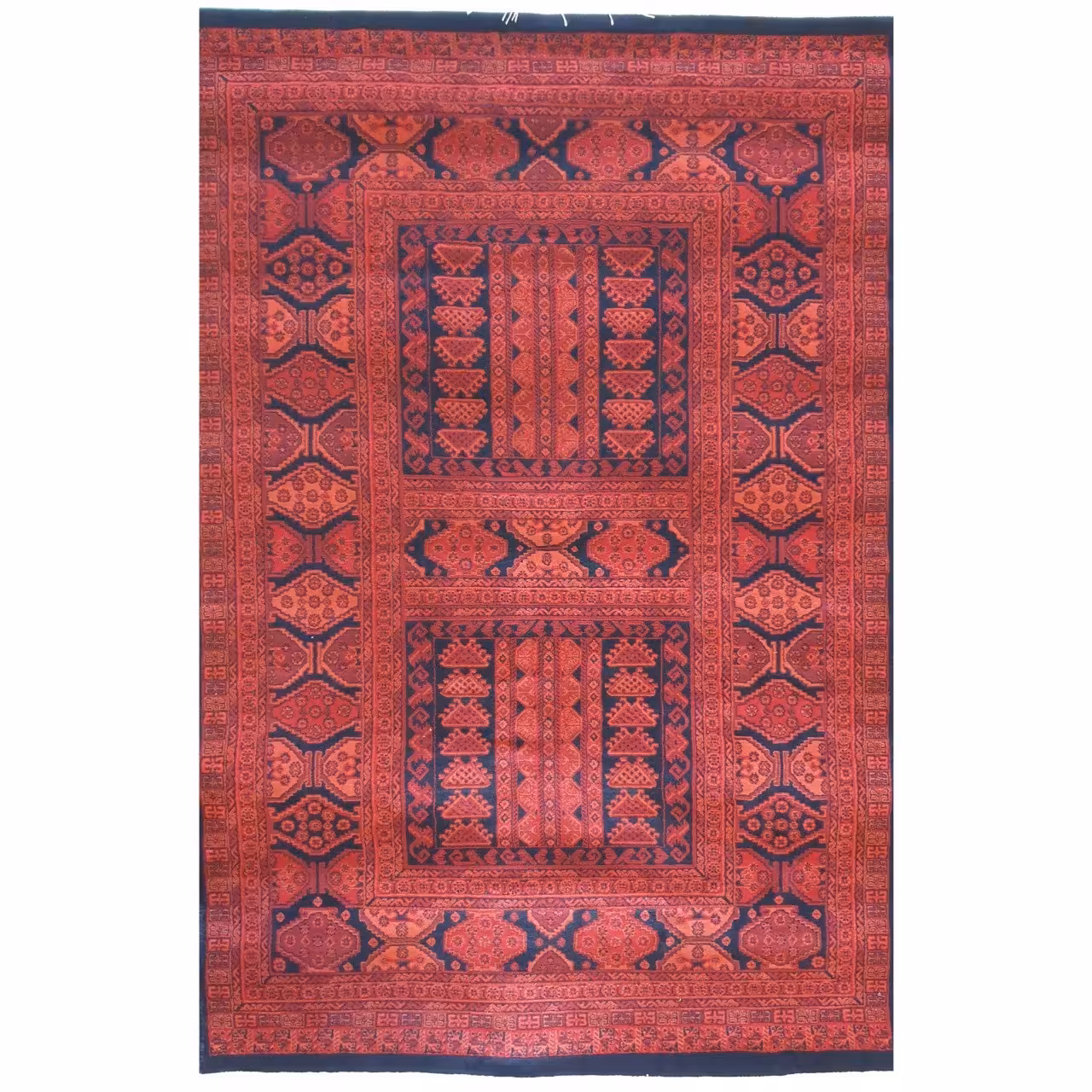 فرش ماشینی برند هیوا طرح بلوچ 203سرمه ای سایز 4متری