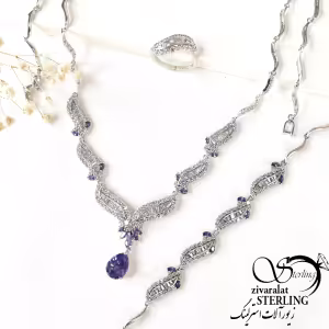 سرویس با سنگ آماتیس نقره925 کد 9770