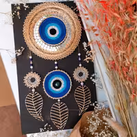 تابلو آینه ای چشم نظر (دریم مستطیل)دکوراتیو اندازه 50 در 30