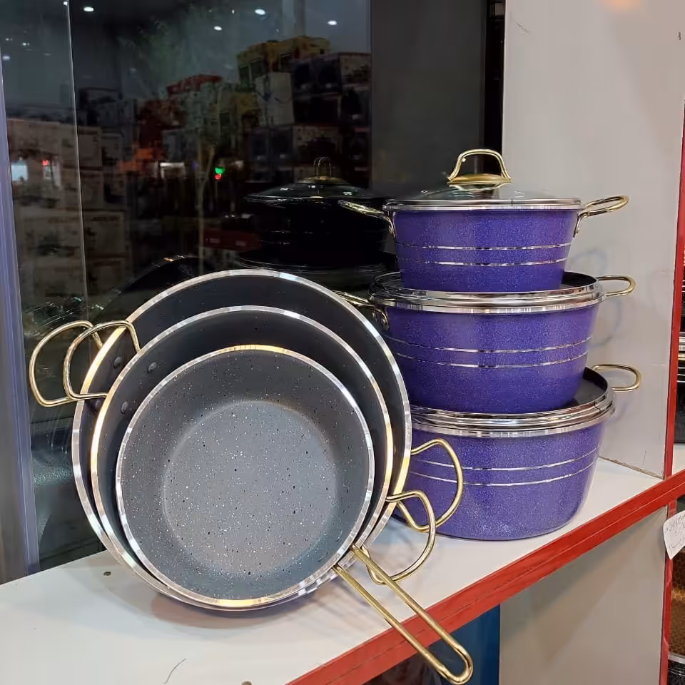 سرویس قابلمه دسته طلایی 9پارچه گراب