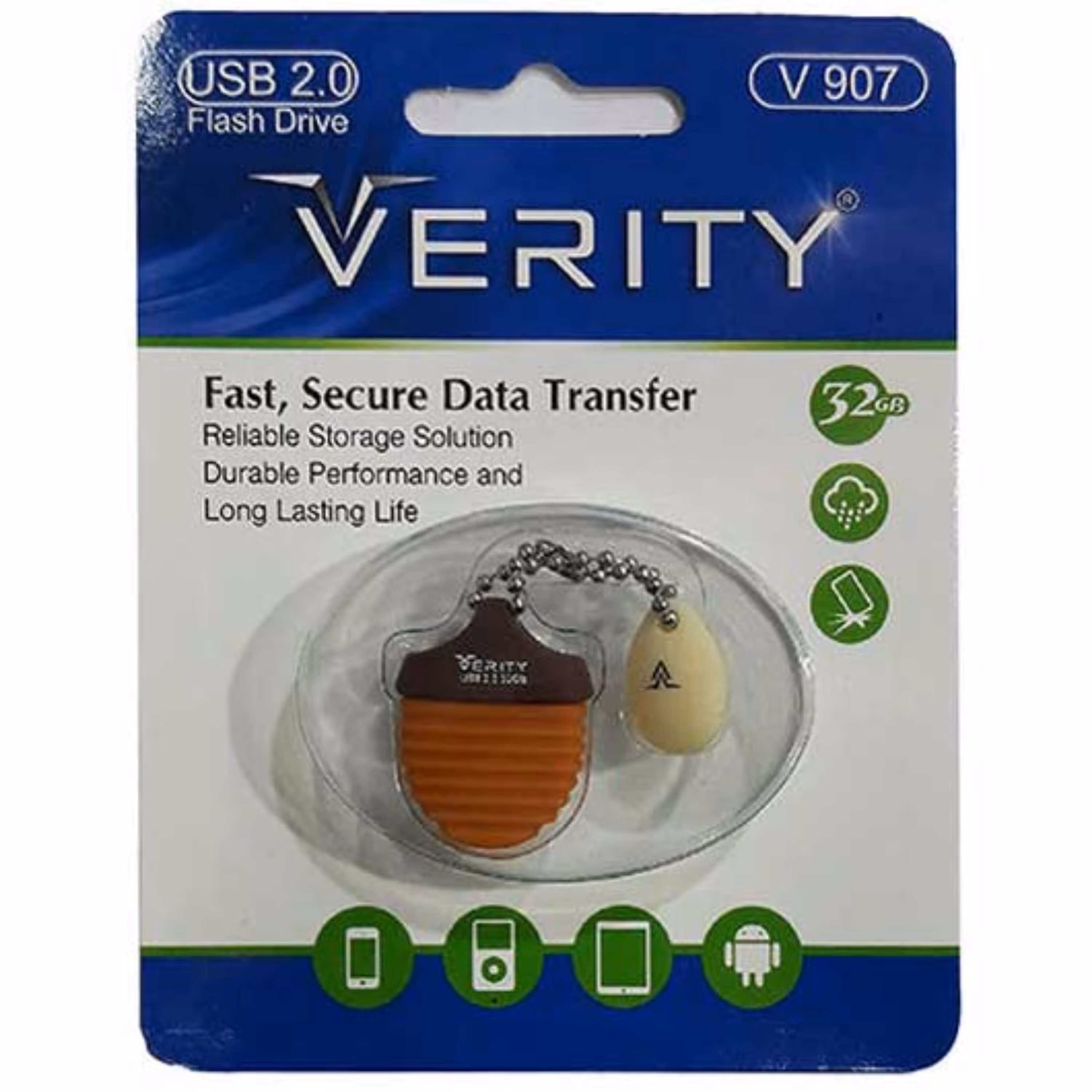 فلش 32GB USB 2.0 Verity V907 با گارانتی مادام العمر