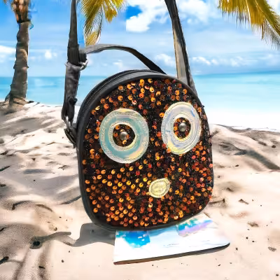 کیف دوشی دخترانه پولکی جغدی