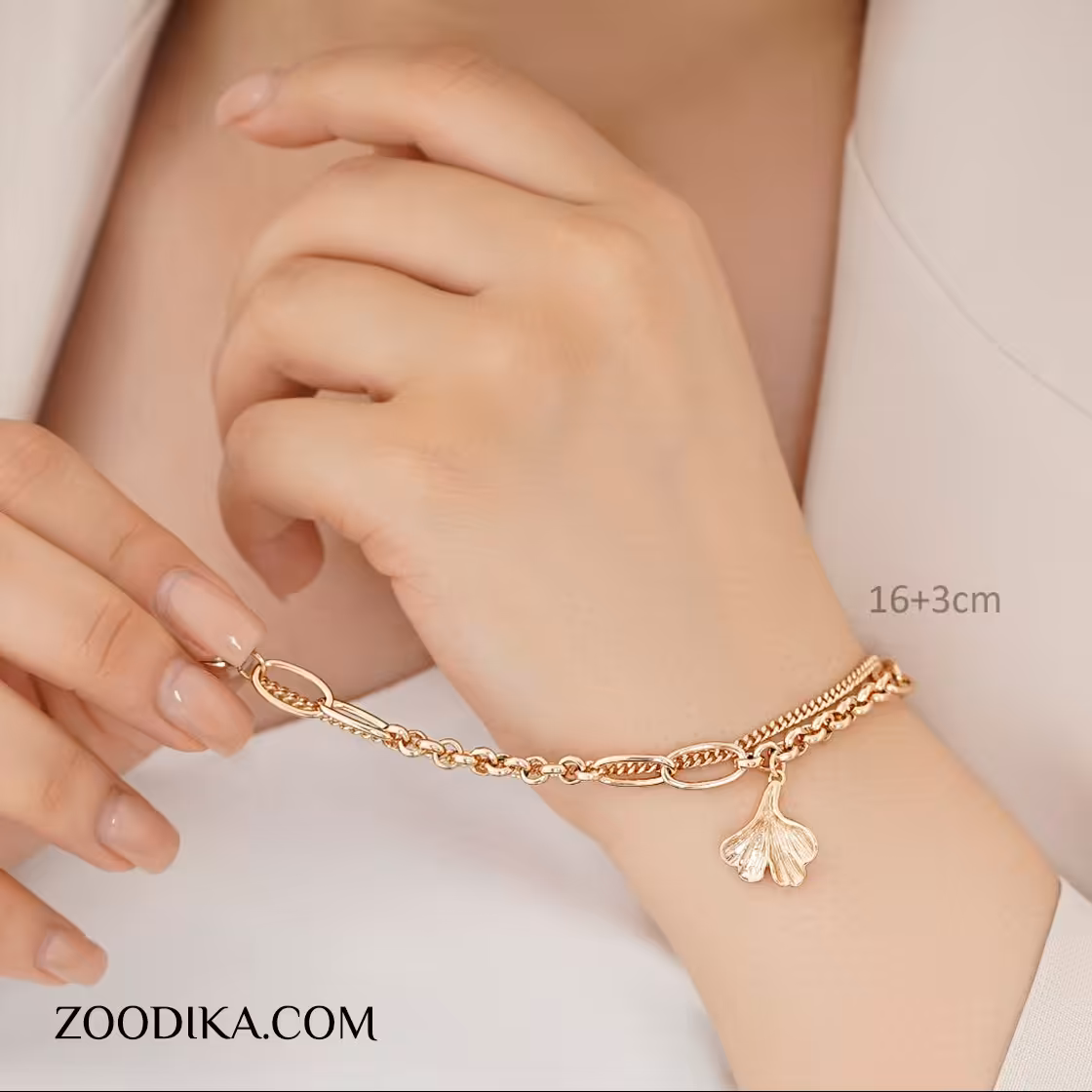 دستبند ژوپینگ طرح طلا رنگ ثابت ضد حساسیت کد AAD-307