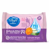 دستمال مرطوب بهداشتی دافی مدل لیدیز بسته 20 عددی