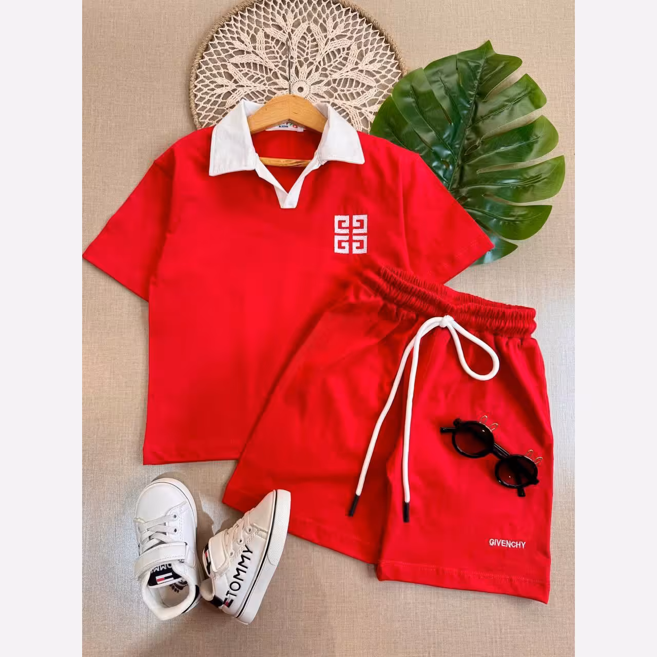  تیشرت شلوارک پسرانه پنبه سایز45/50/55/60ورق بزن  در 3رنگ جنس پنبه