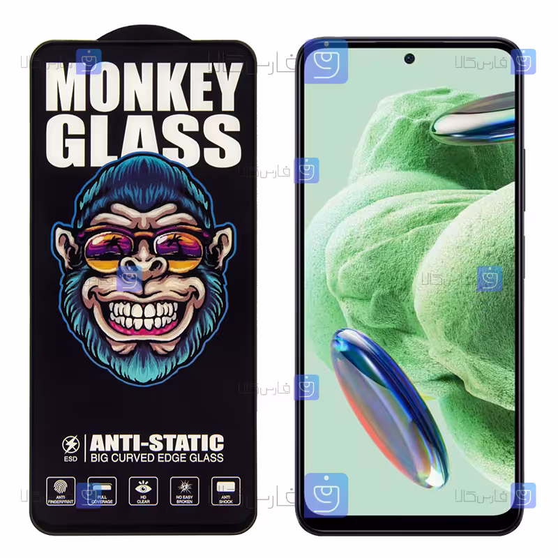 خرید گلس گوشی Xiaomi Redmi Note 12 5G مدل Monkey Anti Static