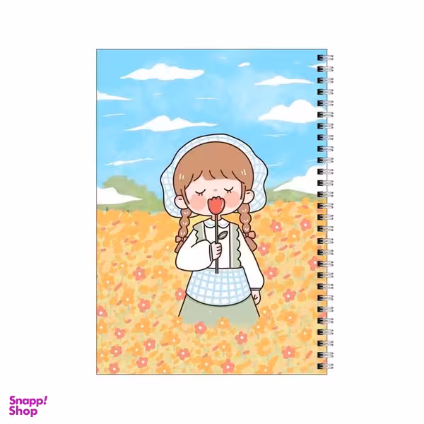 دفتر مشق 80 برگ بامبیلیپ طرح دختر در مزرعه گل کد 1375680