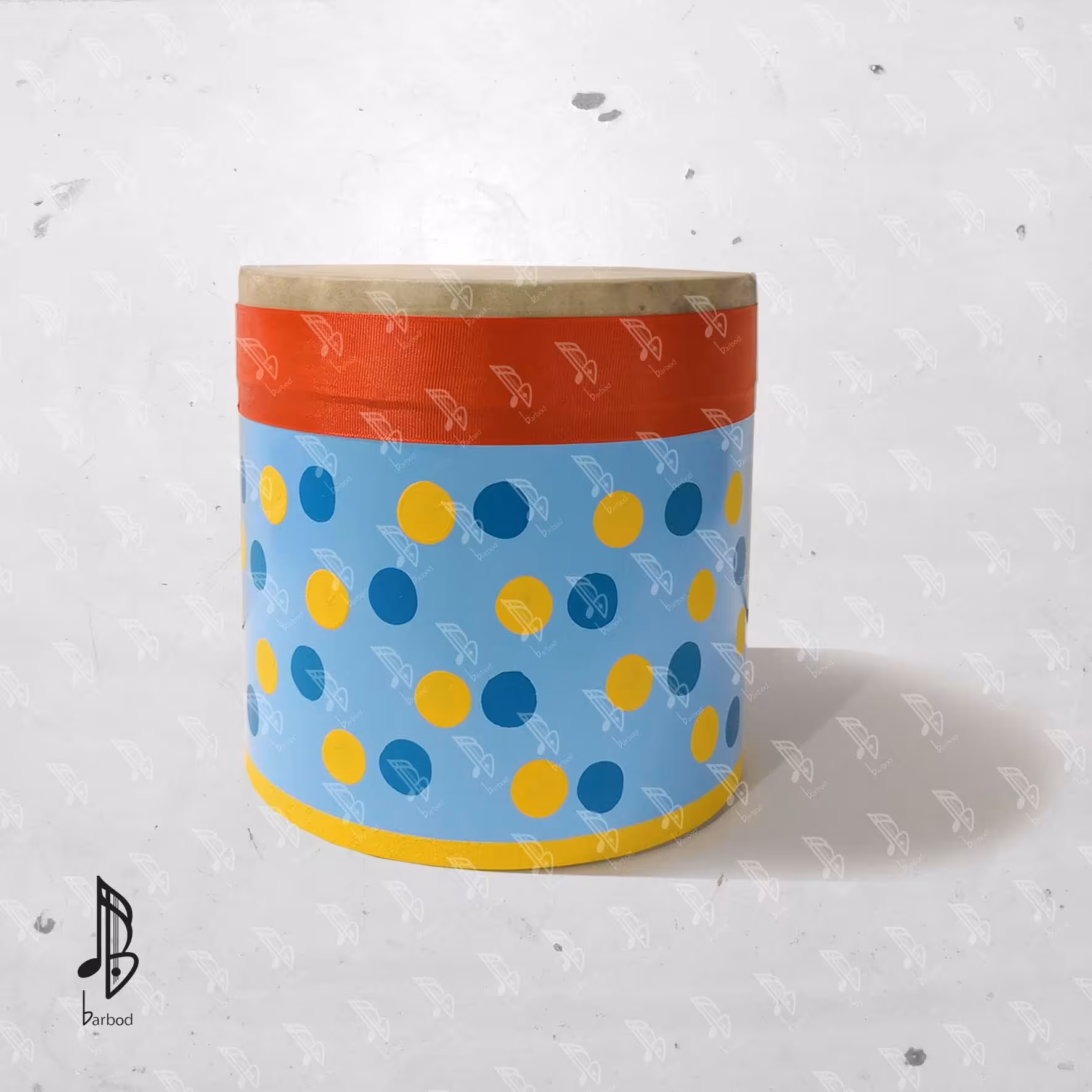 طبلک پلیمری باربد زمینه آبی (خالخالی بدون نقاشی)