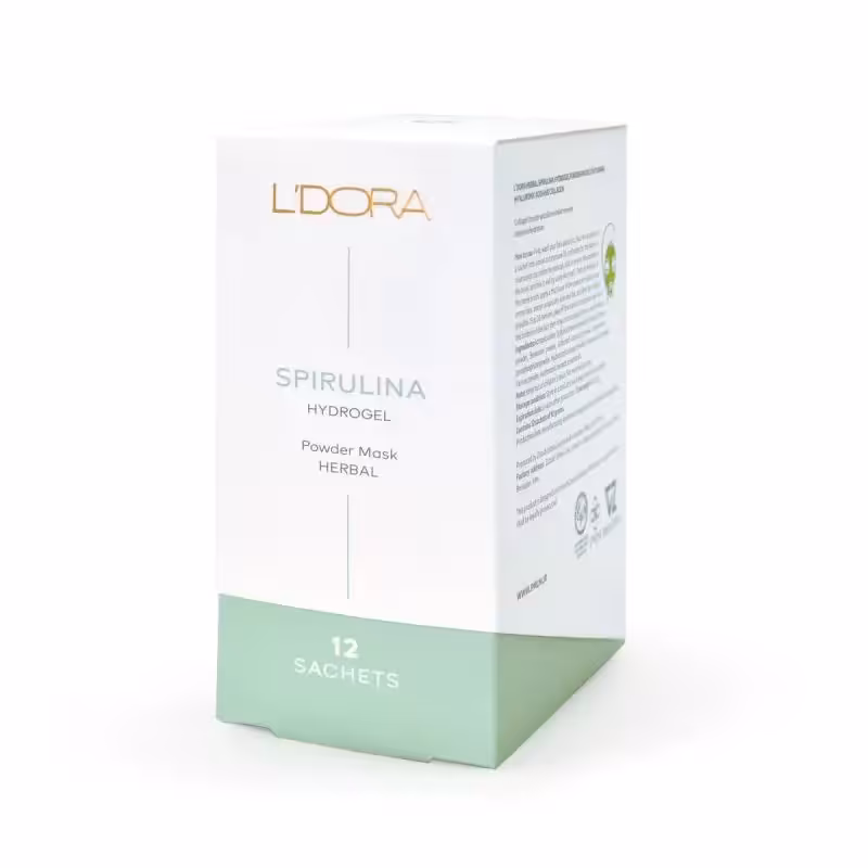 ماسک پودری اسپیرولینا هیدروژلی حاوی هیالورونیک اسید و کلاژن لدوراهربال 12 عددی