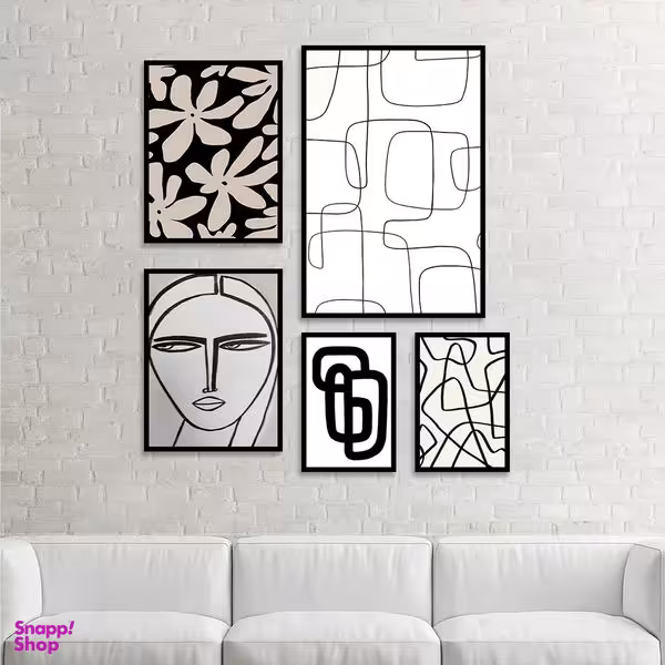 تابلو بکلیت مدل طرح نقاشی مینیمال B-1117 مجموعه 5 عددی