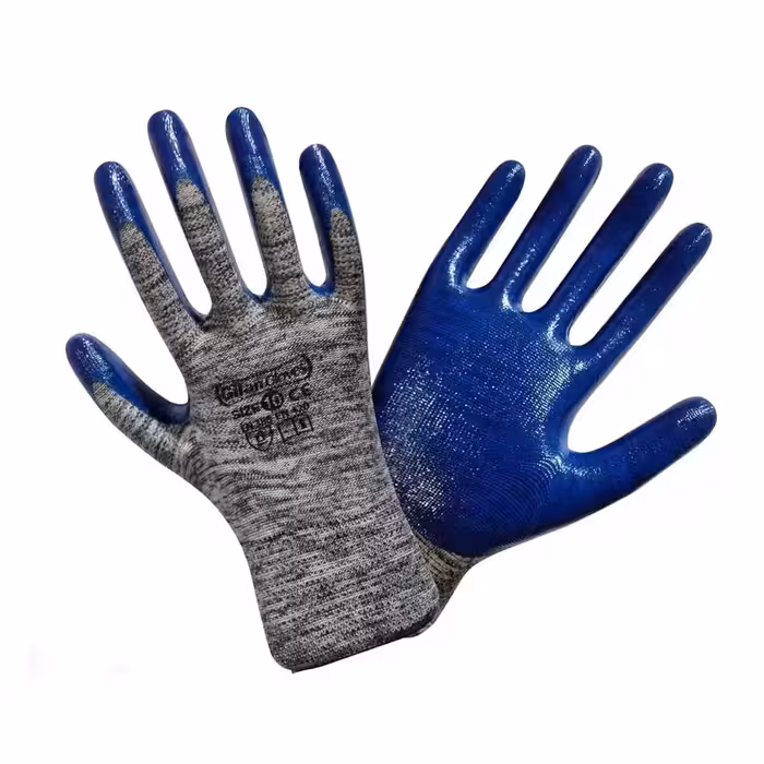 دستکش نخی با روکش نیتریل گیلان رنگ آبی