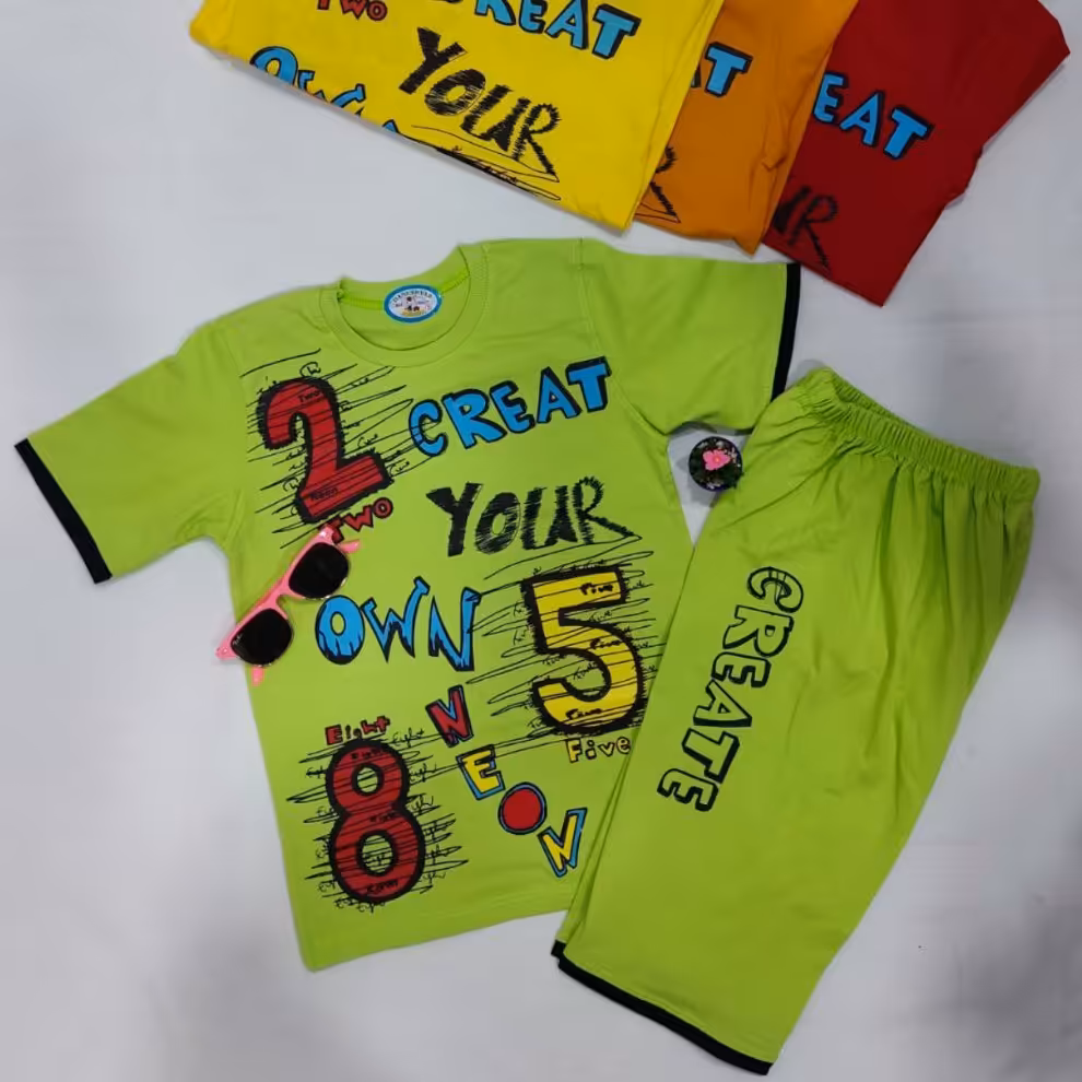 تیشرت شلوارک پسرانه چاپدار