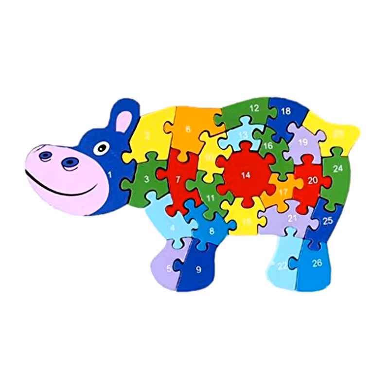 پازل چوبی آموزشی طرح اسب آبی  مدل 7006