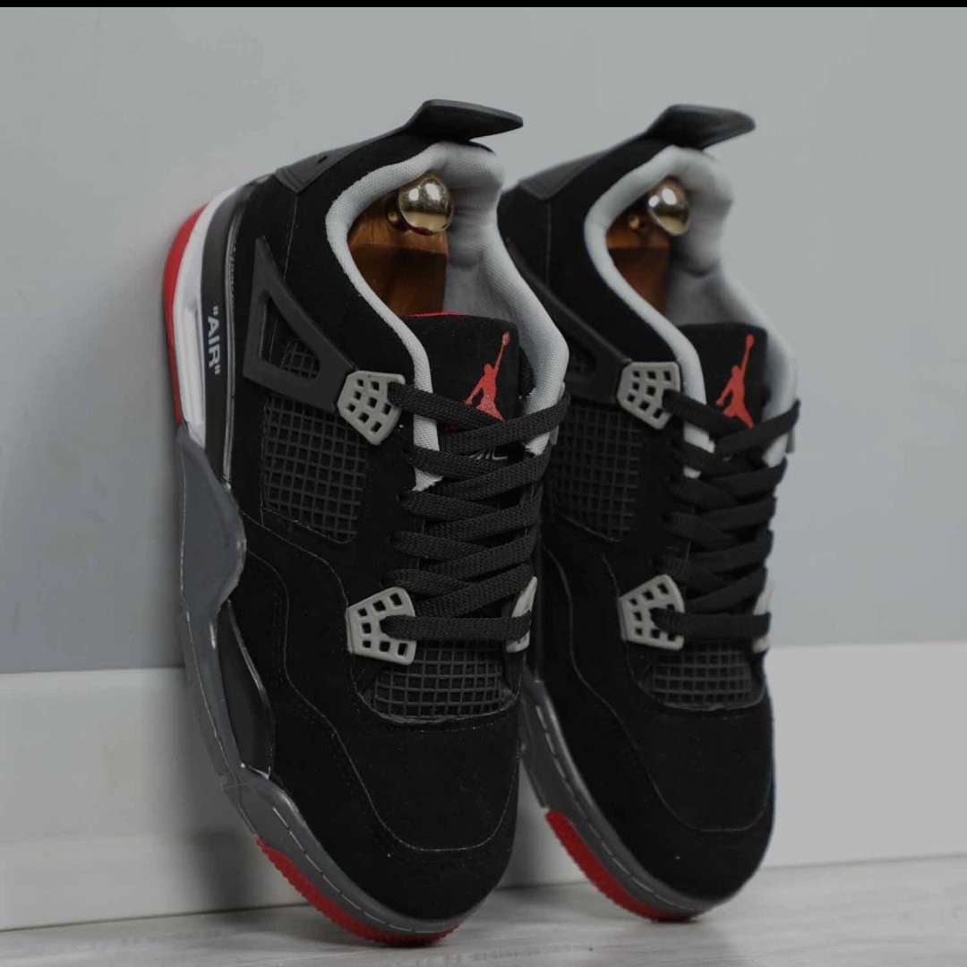 نایک ایر جردن 4 رترو مشکی طوسی زیره قرمز Nike Air Jordan 4 Retro باتیس بوتیک
