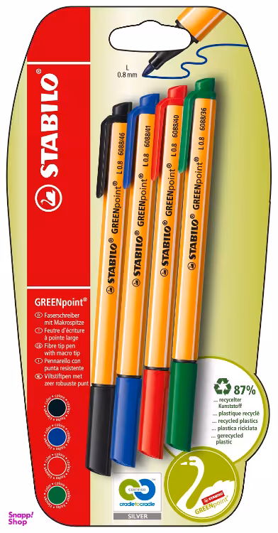 ماژیک استابیلو مدل Greenpoint بسته 4 عددی