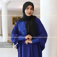 عبا کاربنی فری سایز کرپ الیزه مدل تابان