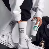 جوراب ساقدار First class سفید نخ پنبه فری سایز