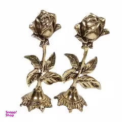 مجسمه طرح گل رز برنزی کد 8976 بسته دو عددی