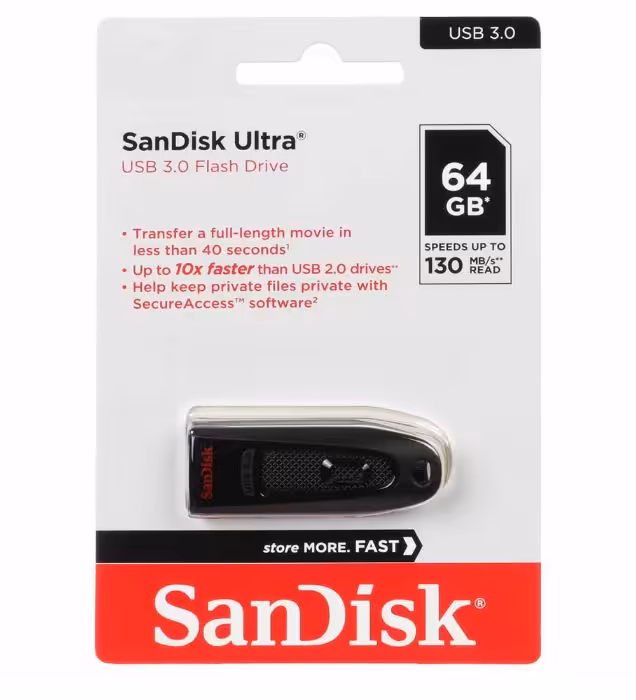 فلش مموری سن دیسک مدل Ultra USB 3.0 ظرفیت 64 گیگابایت