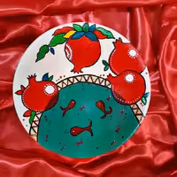 بشقاب سفالی طرح یلدا 