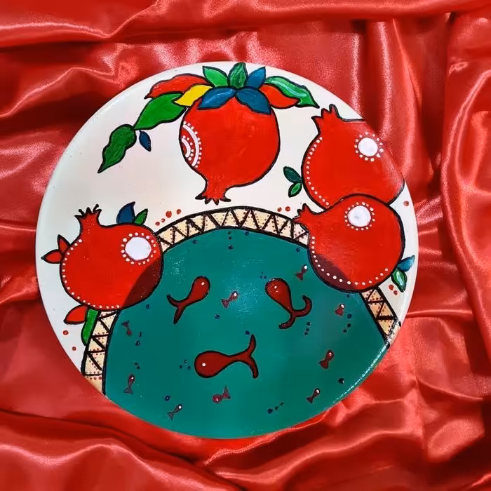 بشقاب سفالی طرح یلدا 