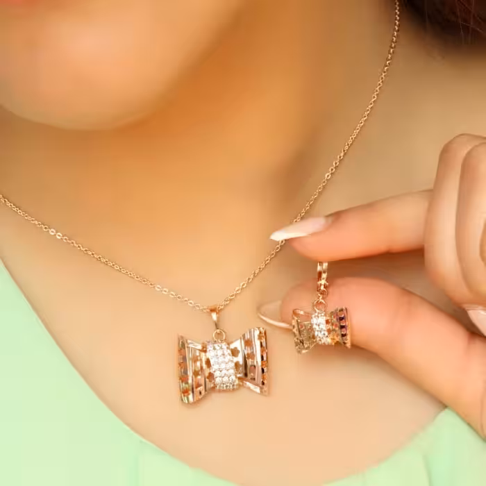 نیم ست Ml  بدون زنجیر رنگ ثابت آبکاری عالی ضد حساسیت