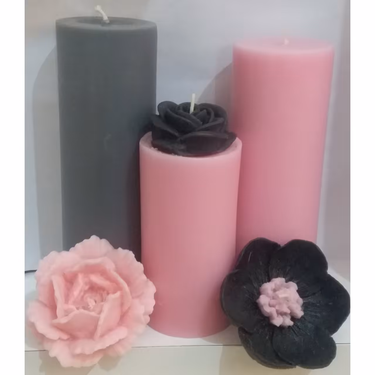 شمع ست استوانه طرح شقایق