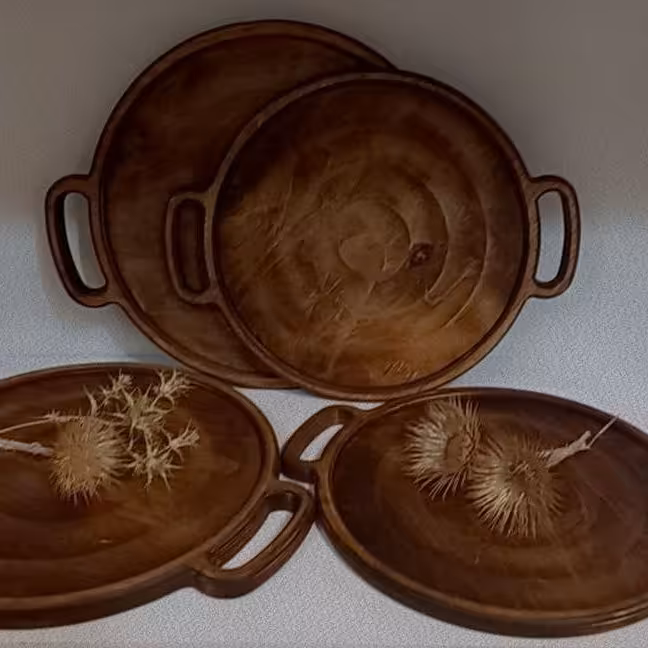 سینی گرد چوبی سایز بزرگ