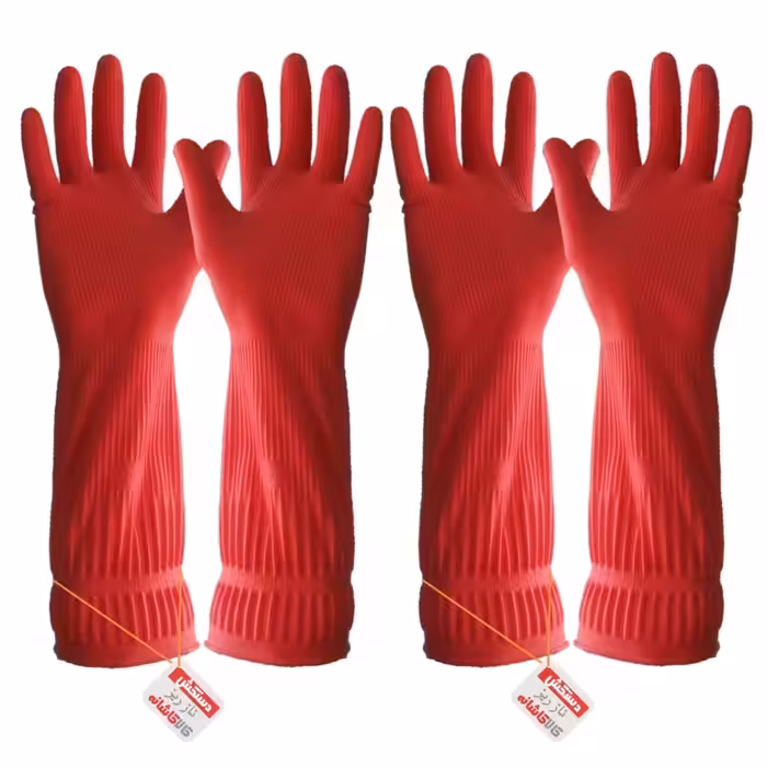 دستکش ساق بلند آشپزخانه ناز ریز کالا کاشانه ، بسته 2 جفتی