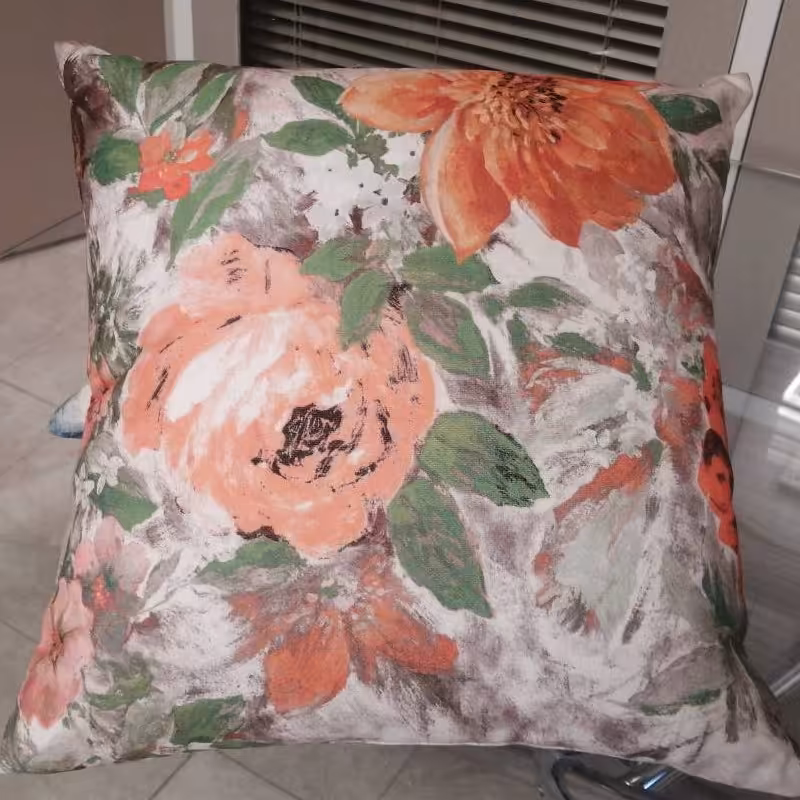 پارچه رویه کوسن 40 در 40 طرح گل دار رنگی (پس کرایه)