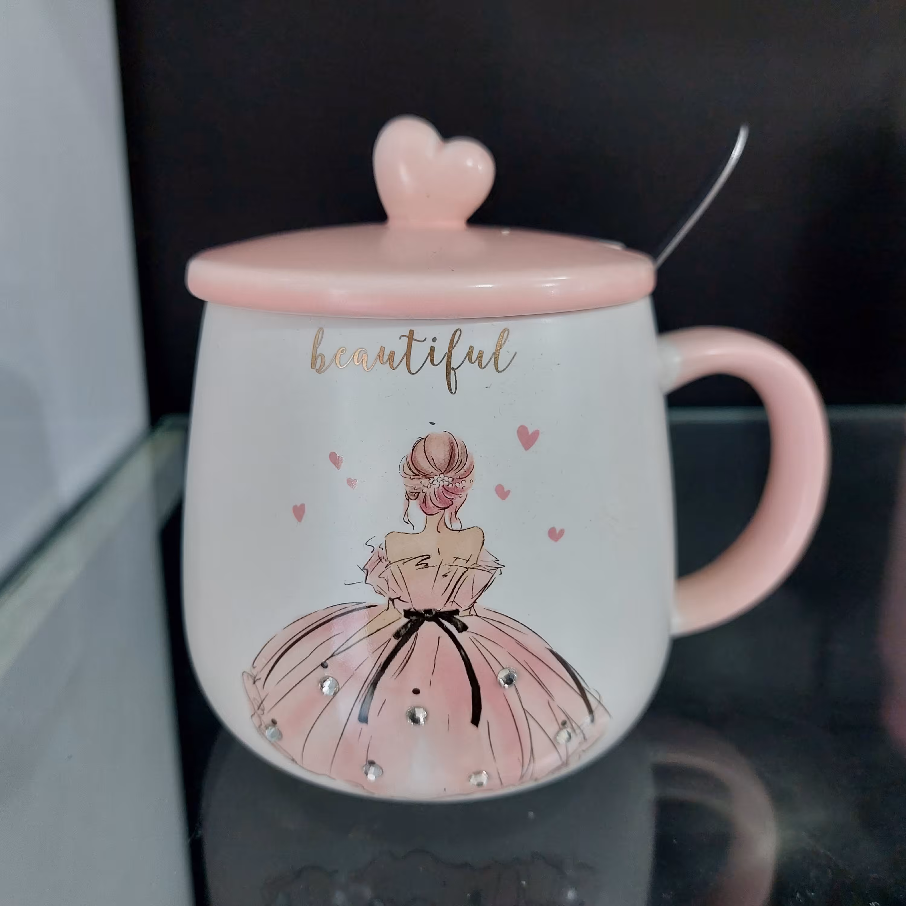 ماگ سرامیکی  با قاشق  در برجسته طرحهای فانتزی یونیکورن و...