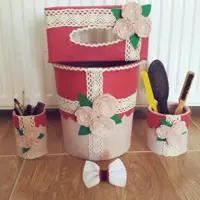 سطل اشغال وجادستمال کاغذی 4 عددی 