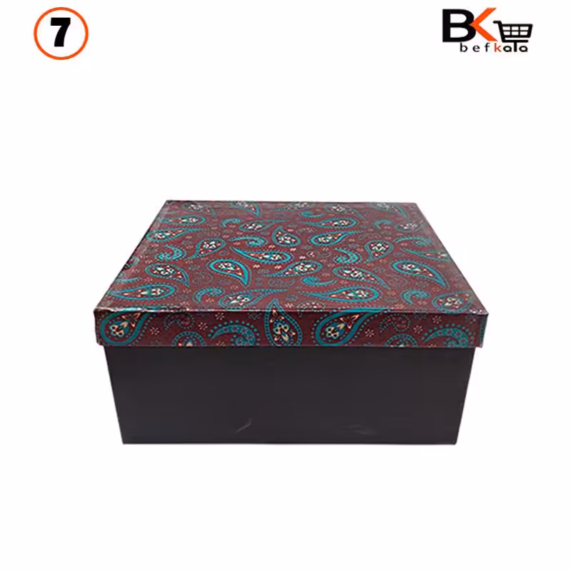 باکس کادویی مستطیلی طرح دار سایز هفت 