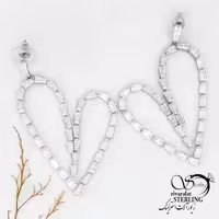 گوشواره قلب با نگین جواهری کد 12223