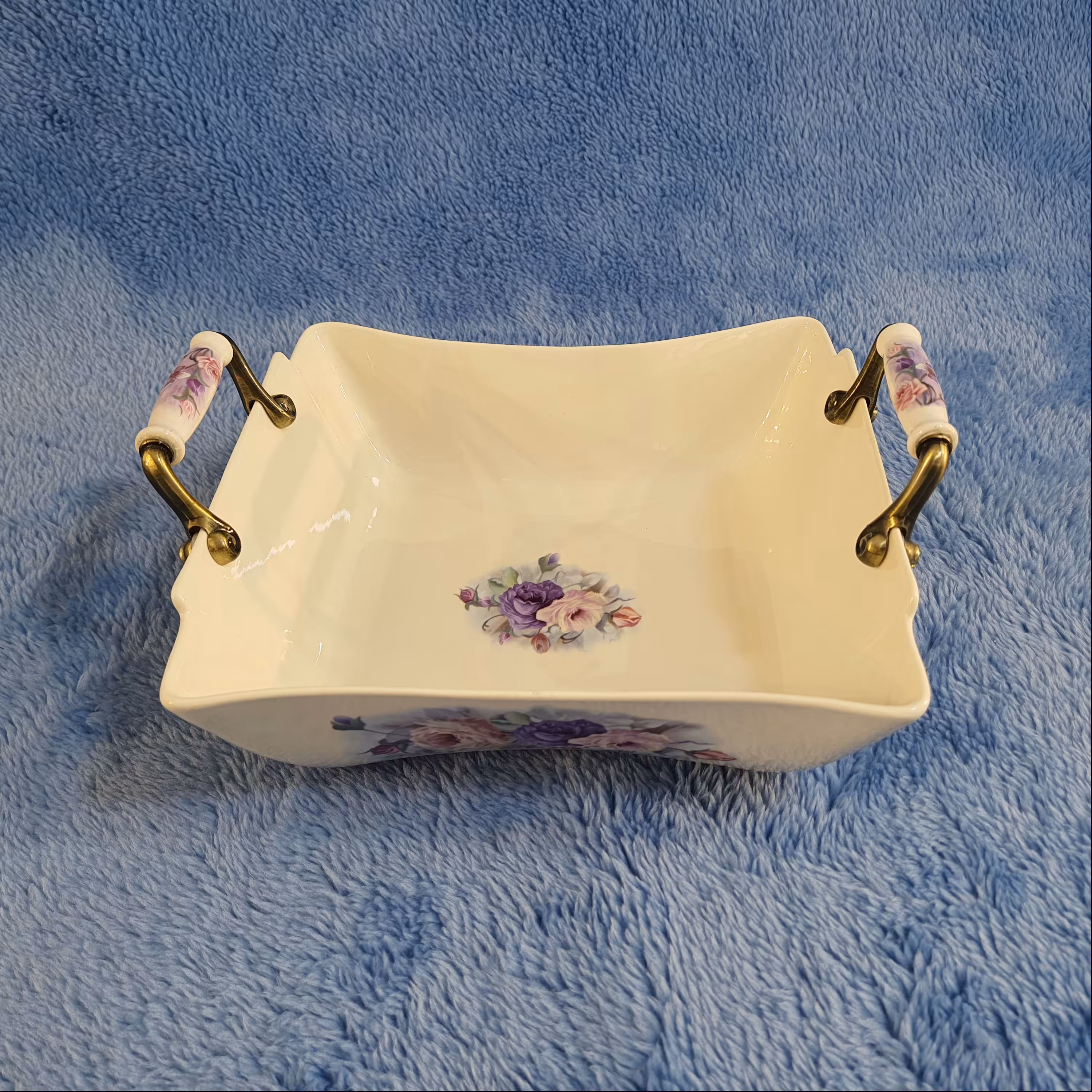 میوه خوری بزرگ سرامیکی گل بنفش کد 8522