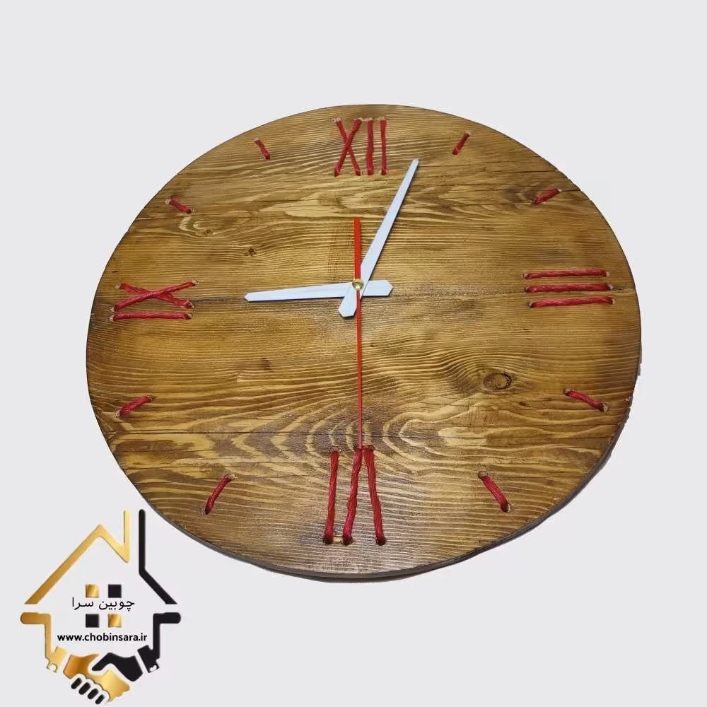 ساعت دیواری چوبی قطر 40